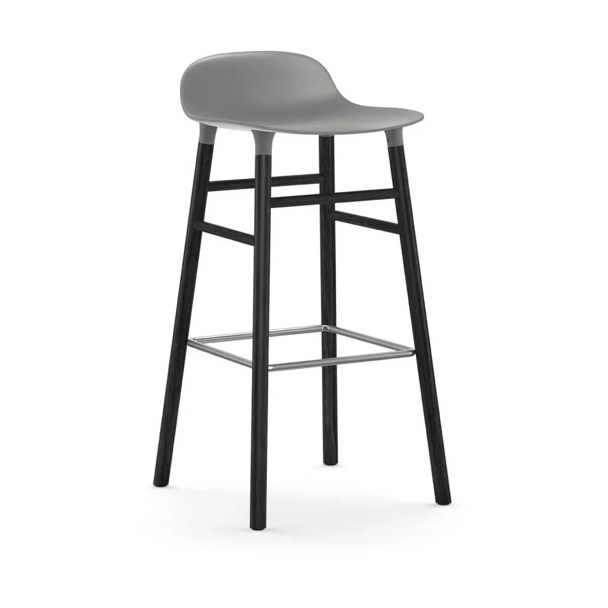 Tabouret de bar en bois noir et pp gris 75 cm Form - Normann Copenhagen