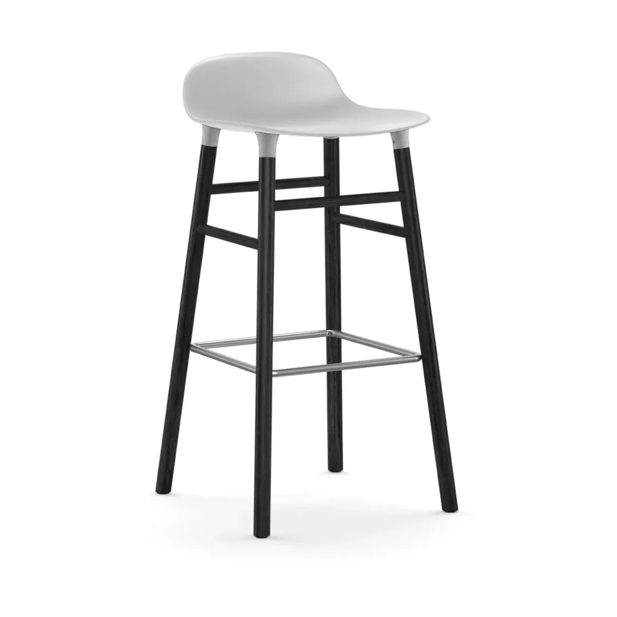 Tabouret de bar en bois noir et pp blanc 75 cm Form - Normann Copenhagen