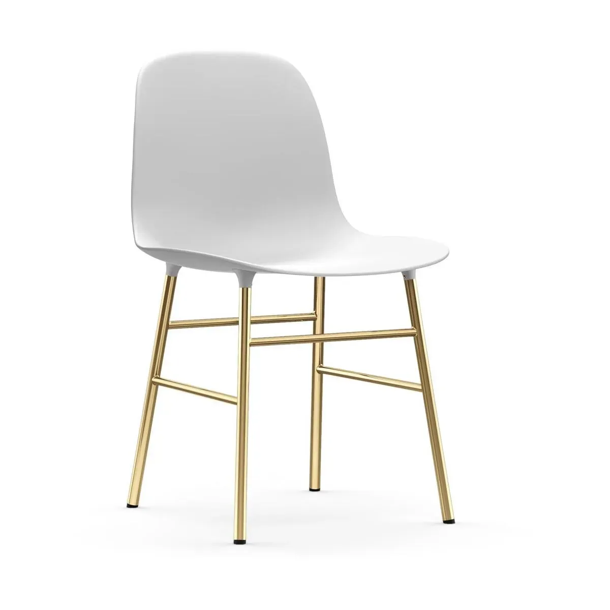 Chaise en laiton et pp blanc Form - Normann Copenhagen
