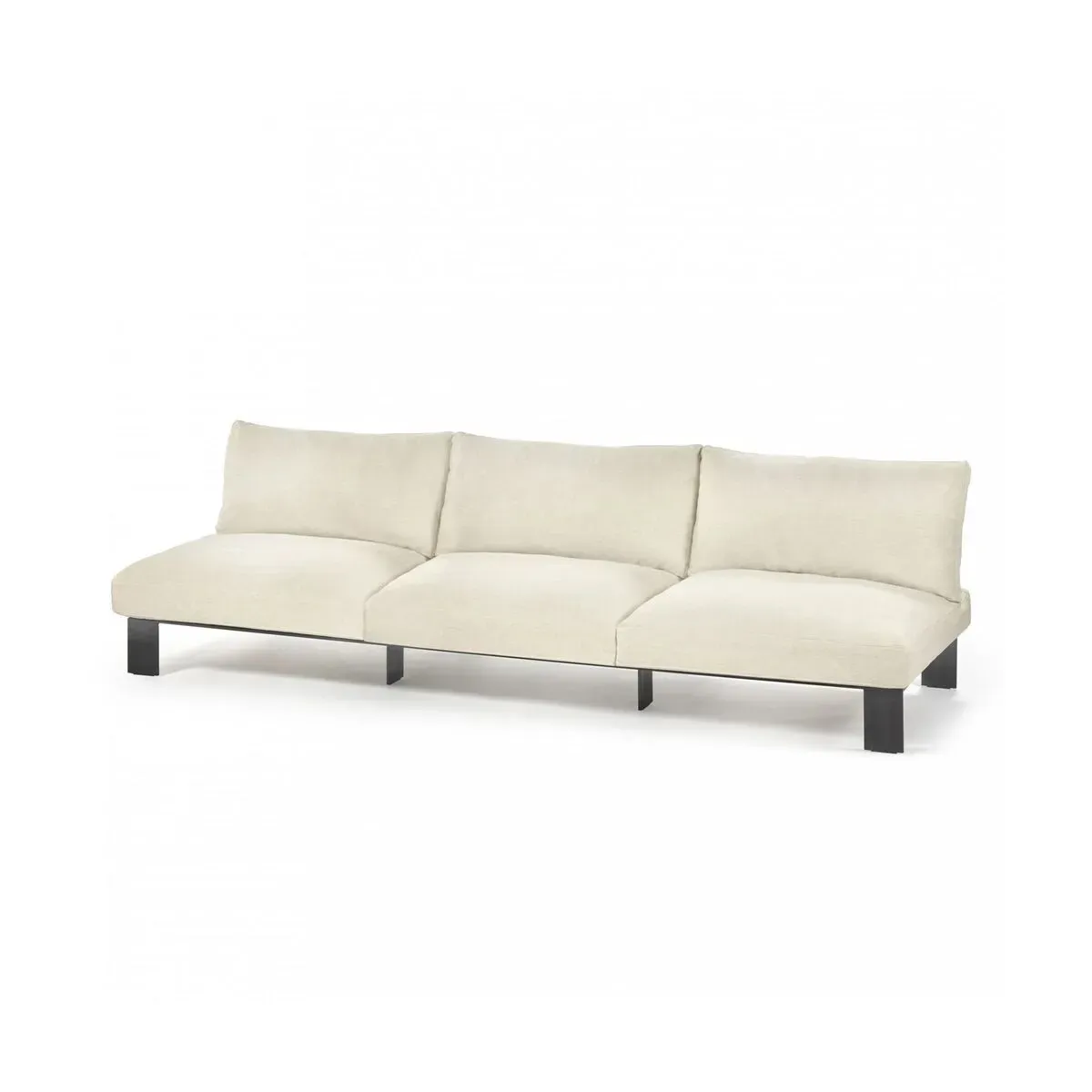 Canapé d'extérieur trois places en aluminium beige - Serax