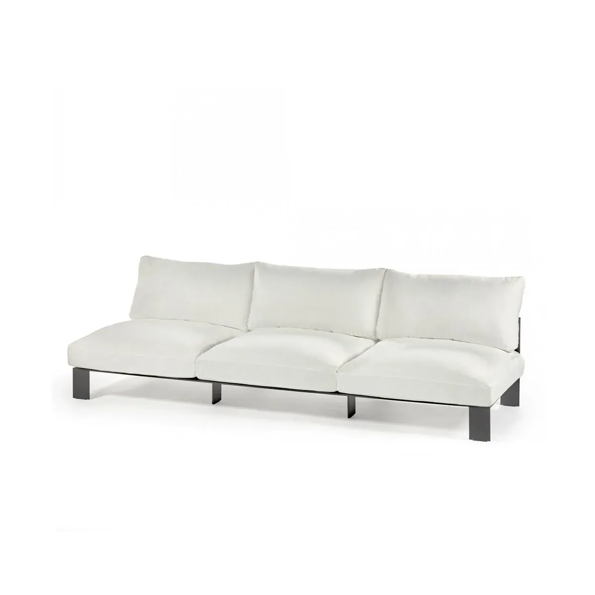 Canapé d'extérieur trois places blanc en aluminium - Serax