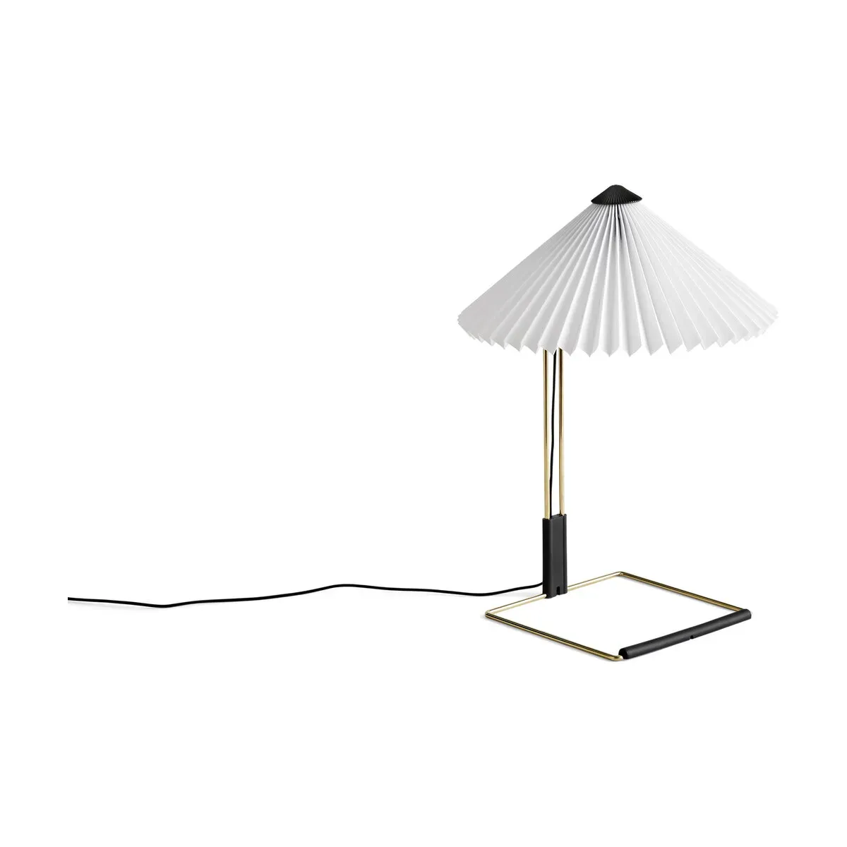 Petite lampe de table blanche et laiton 30 x 38 cm Matin - HAY
