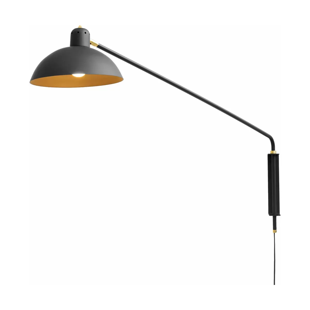 Applique avec prise noire en laiton 102 cm Waldorf - Lambert & Fils