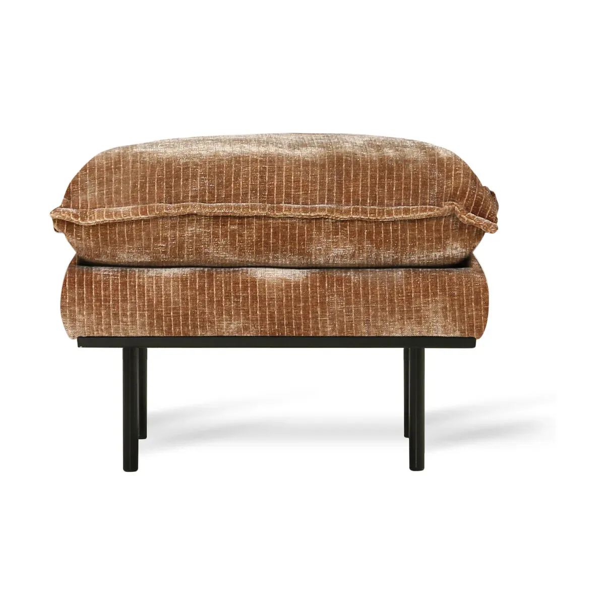 Repose-pieds en velours côtelé doré Retro - HKliving