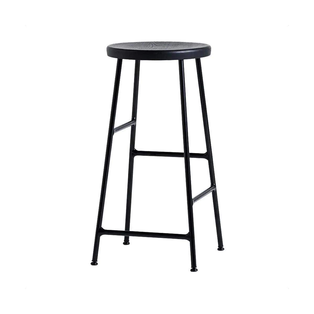 Tabouret de bar en métal et bois noir 65 cm Cornet - HAY