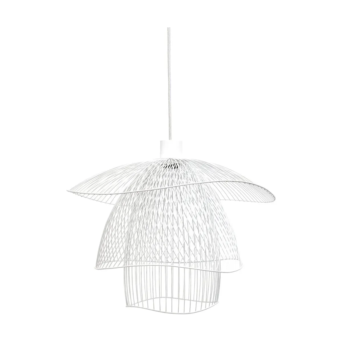Suspension en métal blanche S Papillon - Forestier