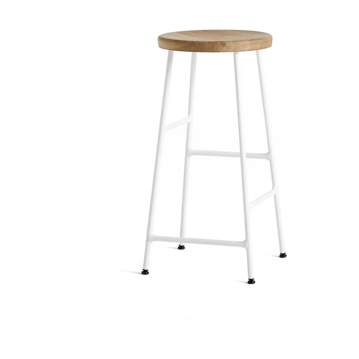Tabouret de bar en bois et acier blanc 65 cm Cornet - HAY