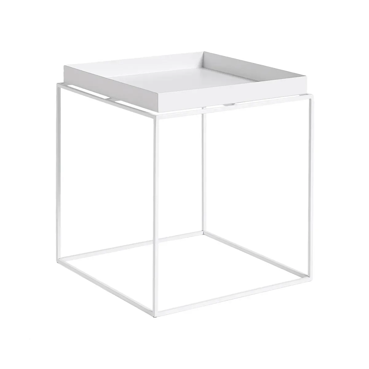 Table basse carrée en métal blanc 40 x 40 x 44 cm Tray - HAY