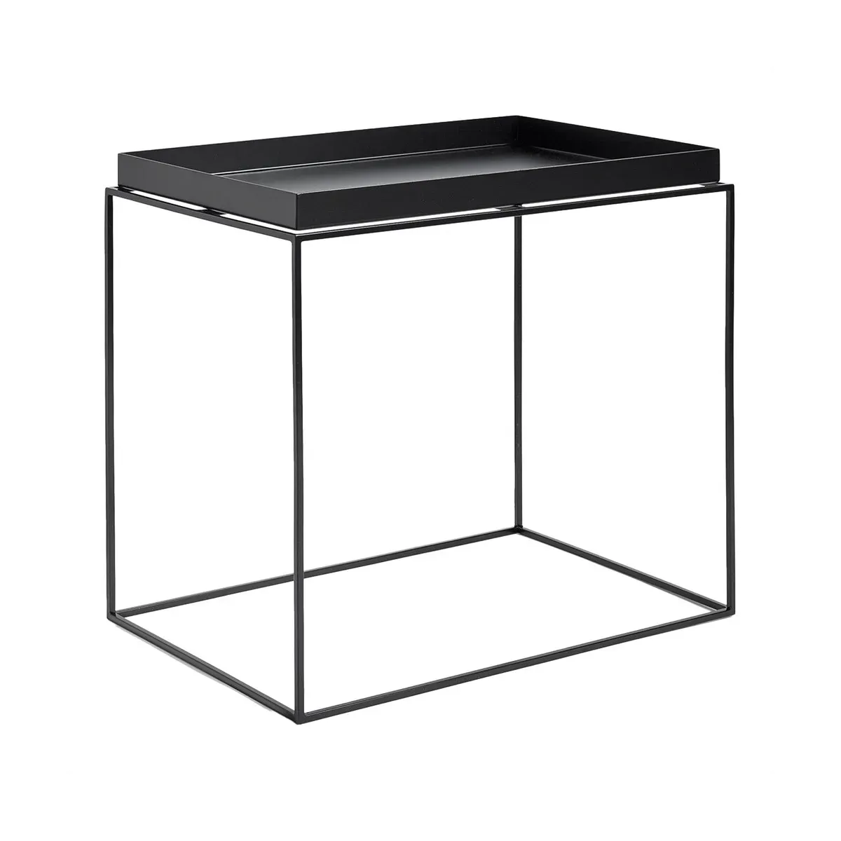Table d'appoint rectangulaire en métal noir 40 x 60 x 54 cm Tray - HAY
