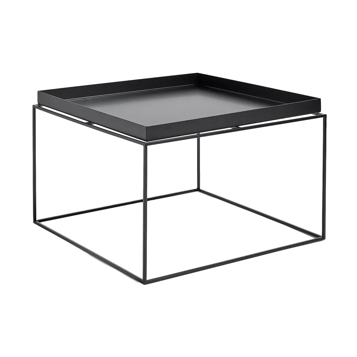 Table basse carrée en métal noir 60 x 60 x 39 cm Tray - HAY