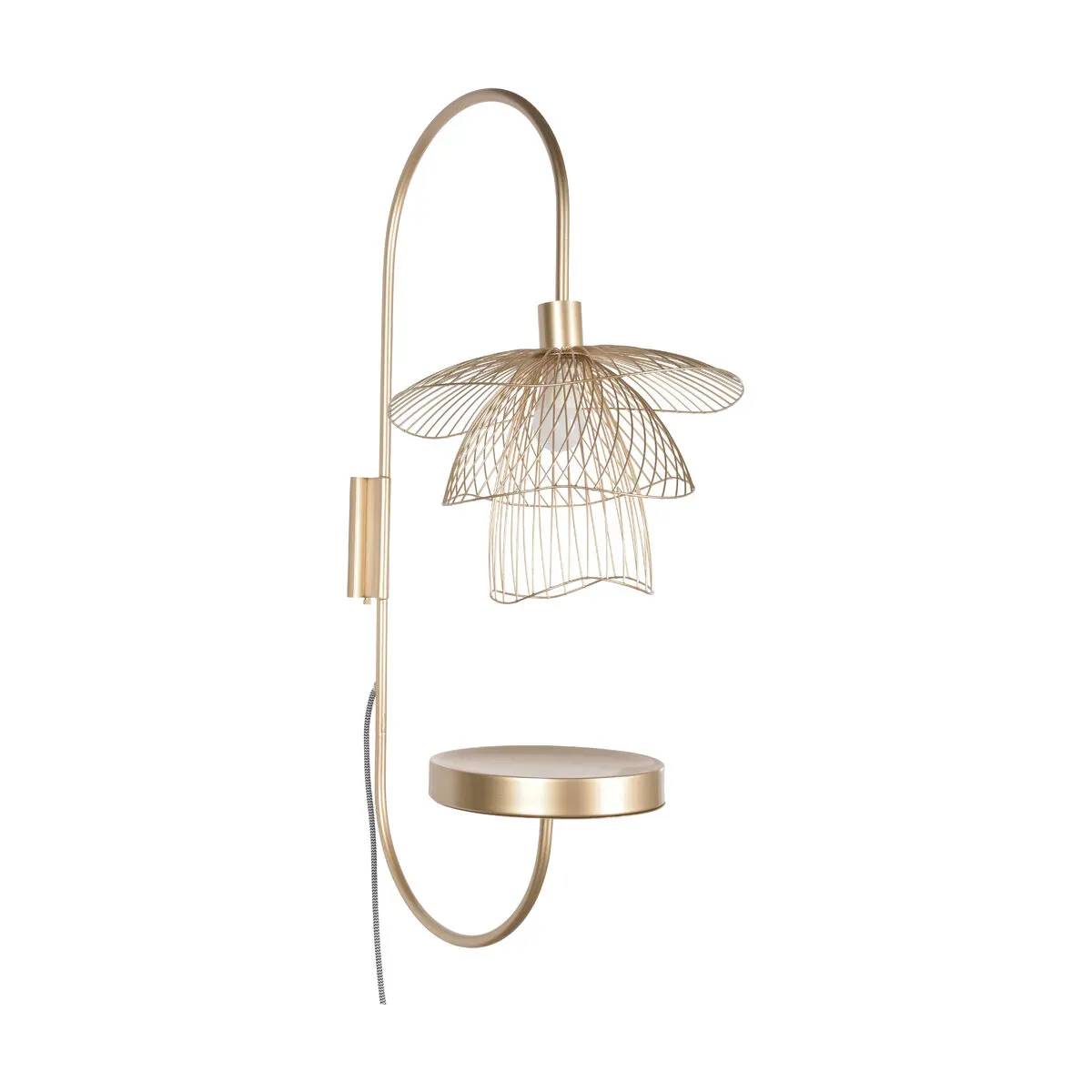 Applique en métal champagne avec tablette XS Papillon - Forestier