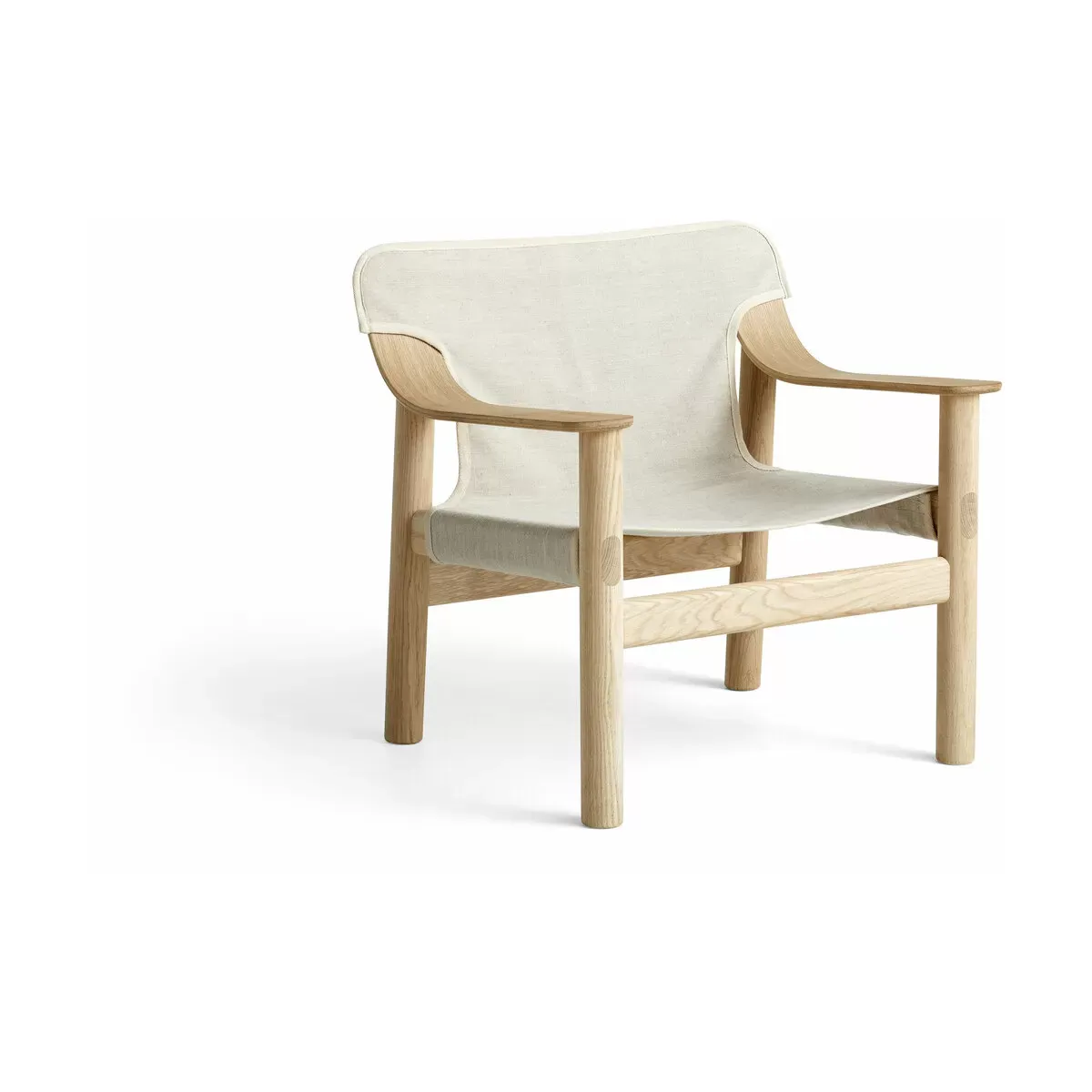 Fauteuil en chêne avec housse en toile écru Bernard - HAY