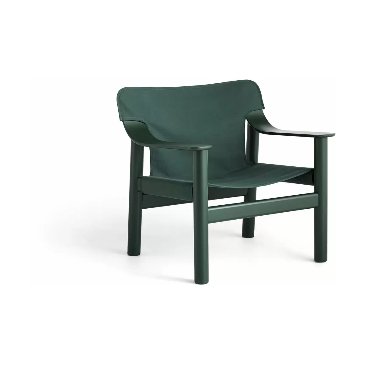 Fauteuil en hêtre avec housse en toile verte Bernard - HAY