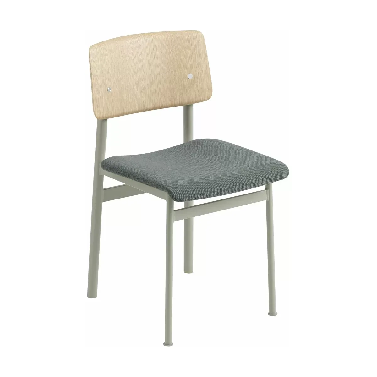 Chaise en chêne et assise vert gris Loft - Muuto