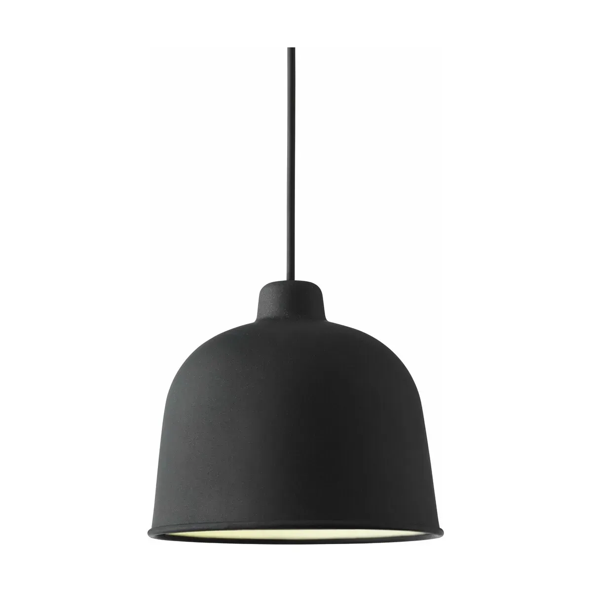 Suspension LED en fibre de bambou noir Grain - Muuto