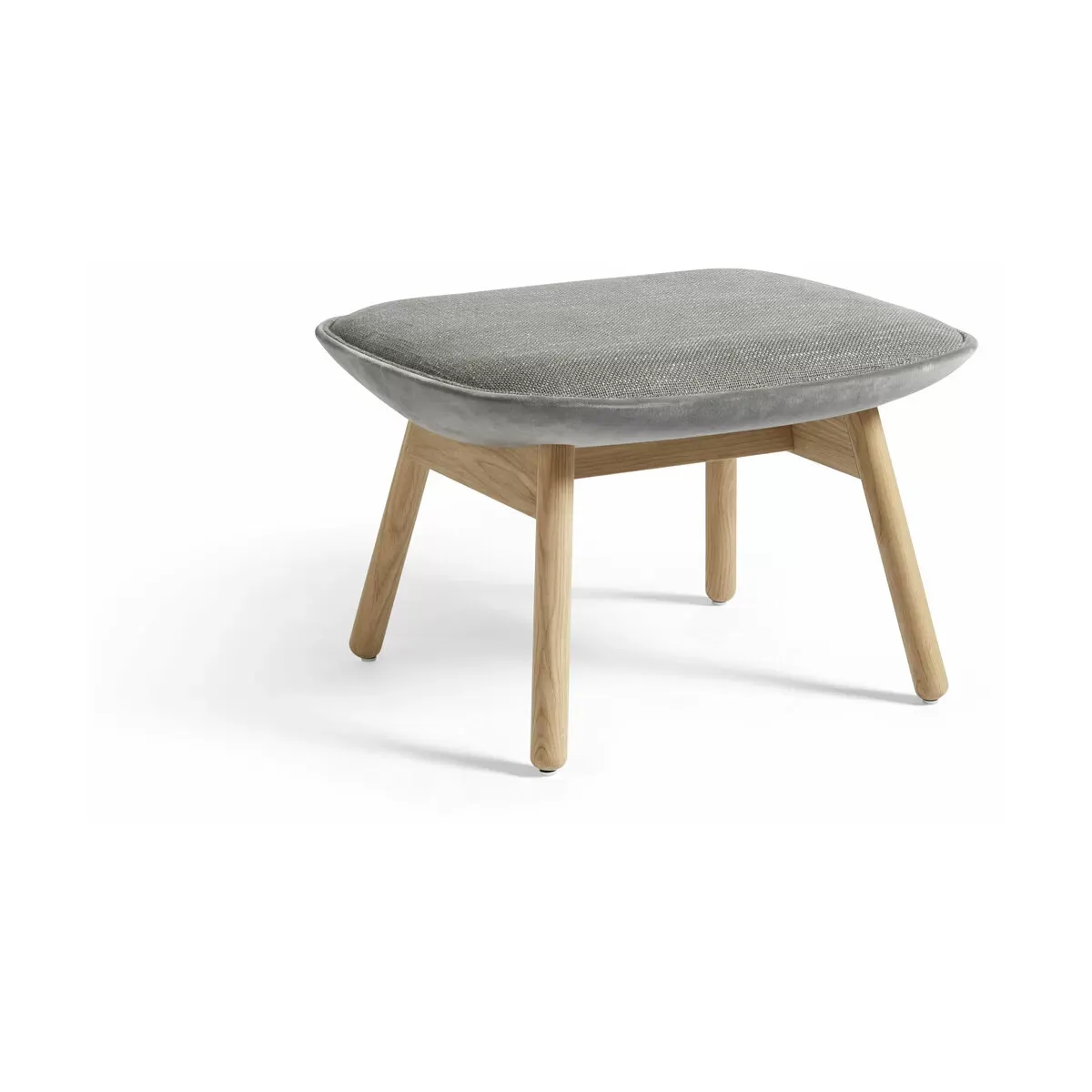 Repose pied gris foncé et chêne massif naturel Uchiwa - HAY