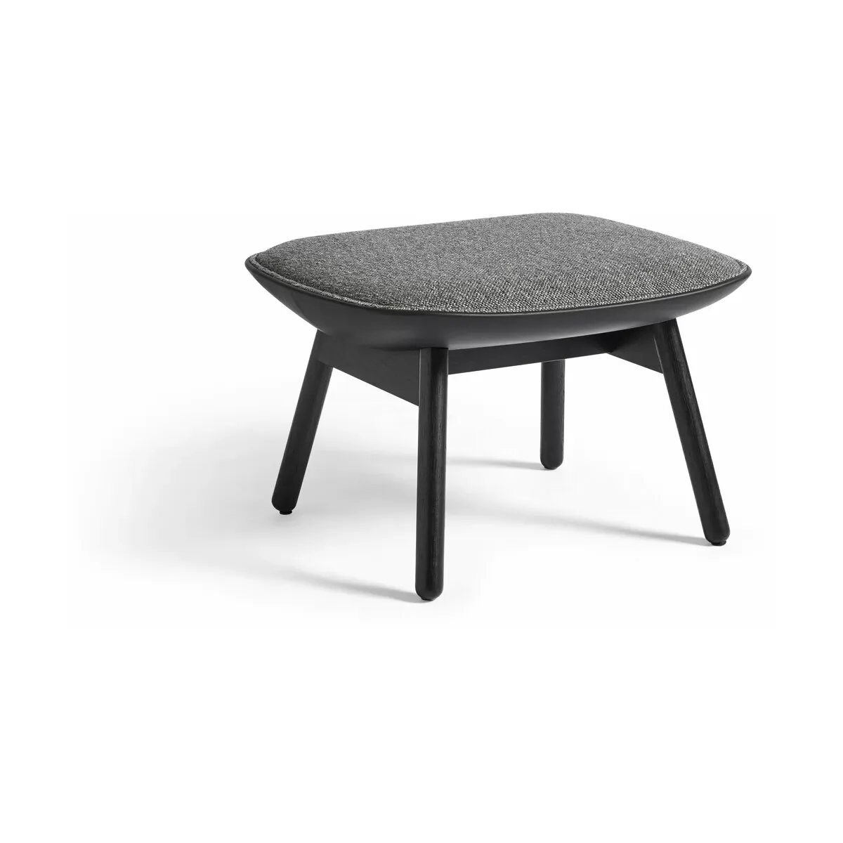 Repose pied gris foncé chiné et noir en chêne massif noir Uchiwa - HAY