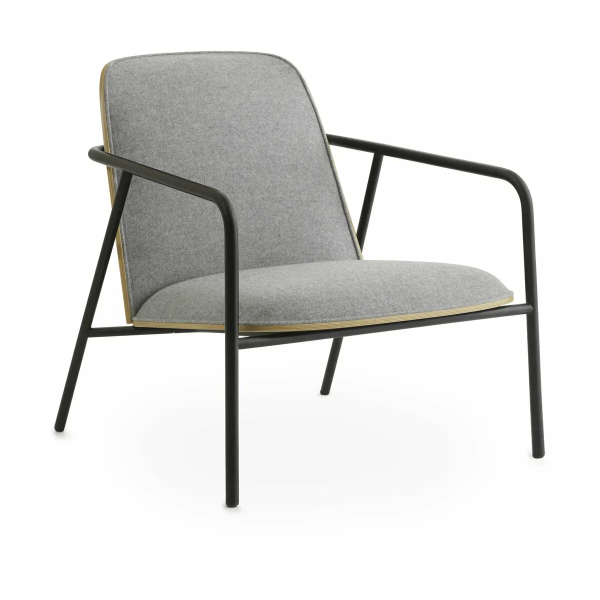 Fauteuil gris et coque en chêne naturel Pad Lounge Oak/Synergy Synergy LDS16 - Norman