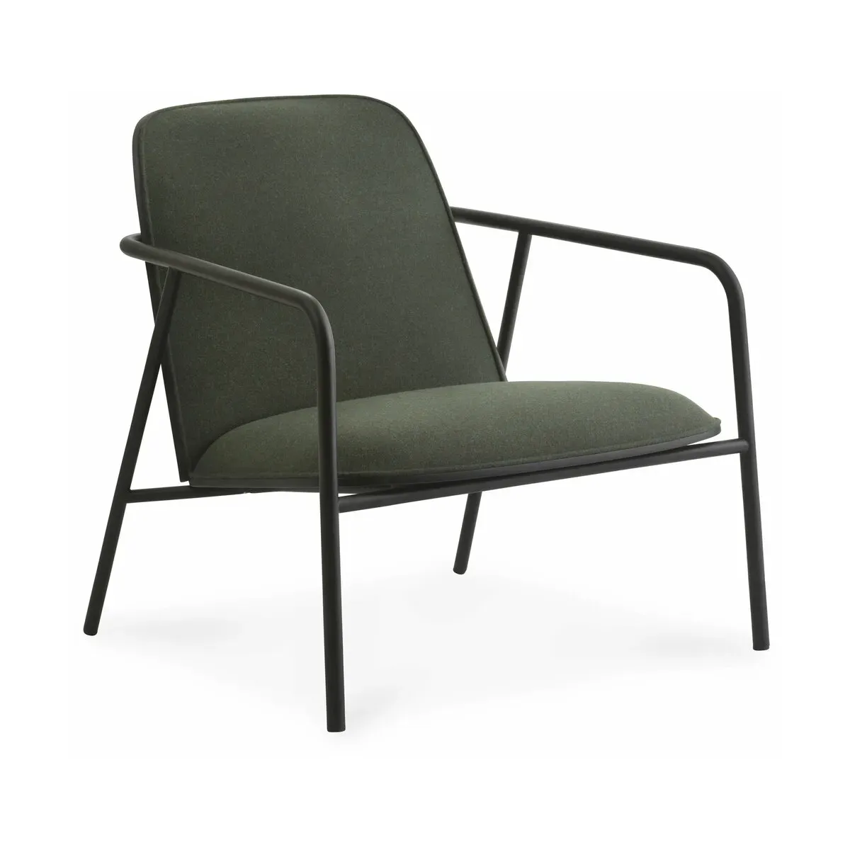 Fauteuil vert et coque en frêne noir Pad Lounge noir/Synergy Synergy LDS41  - Normann