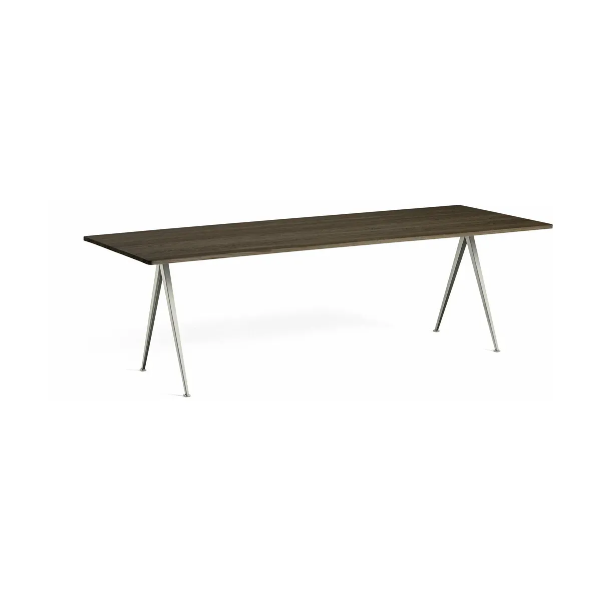 Table 250 cm en chêne massif fumé et acier beige Pyramid 02 - HAY