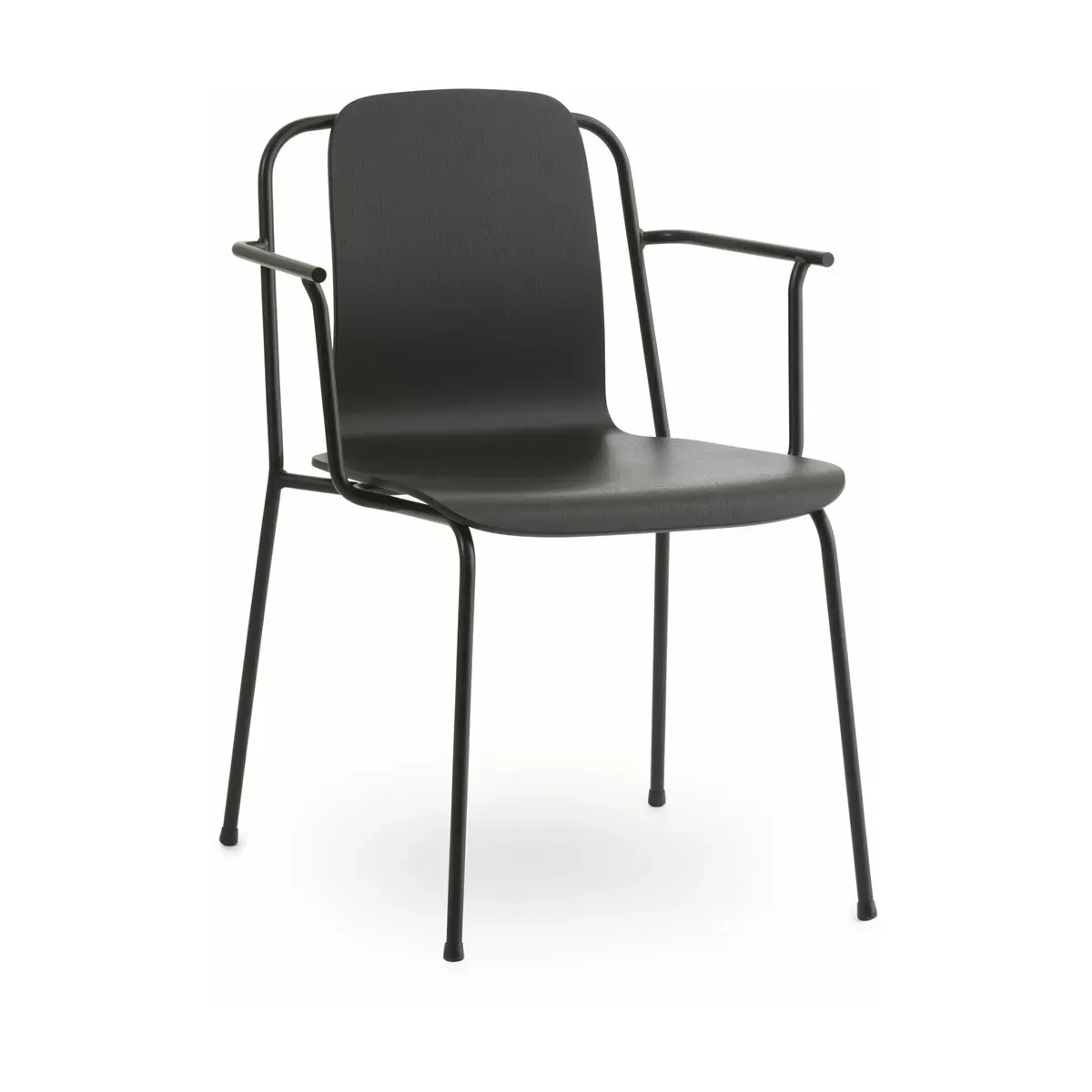Chaise avec accoudoirs noir structure noire Studio noir - Normann Copenhagen