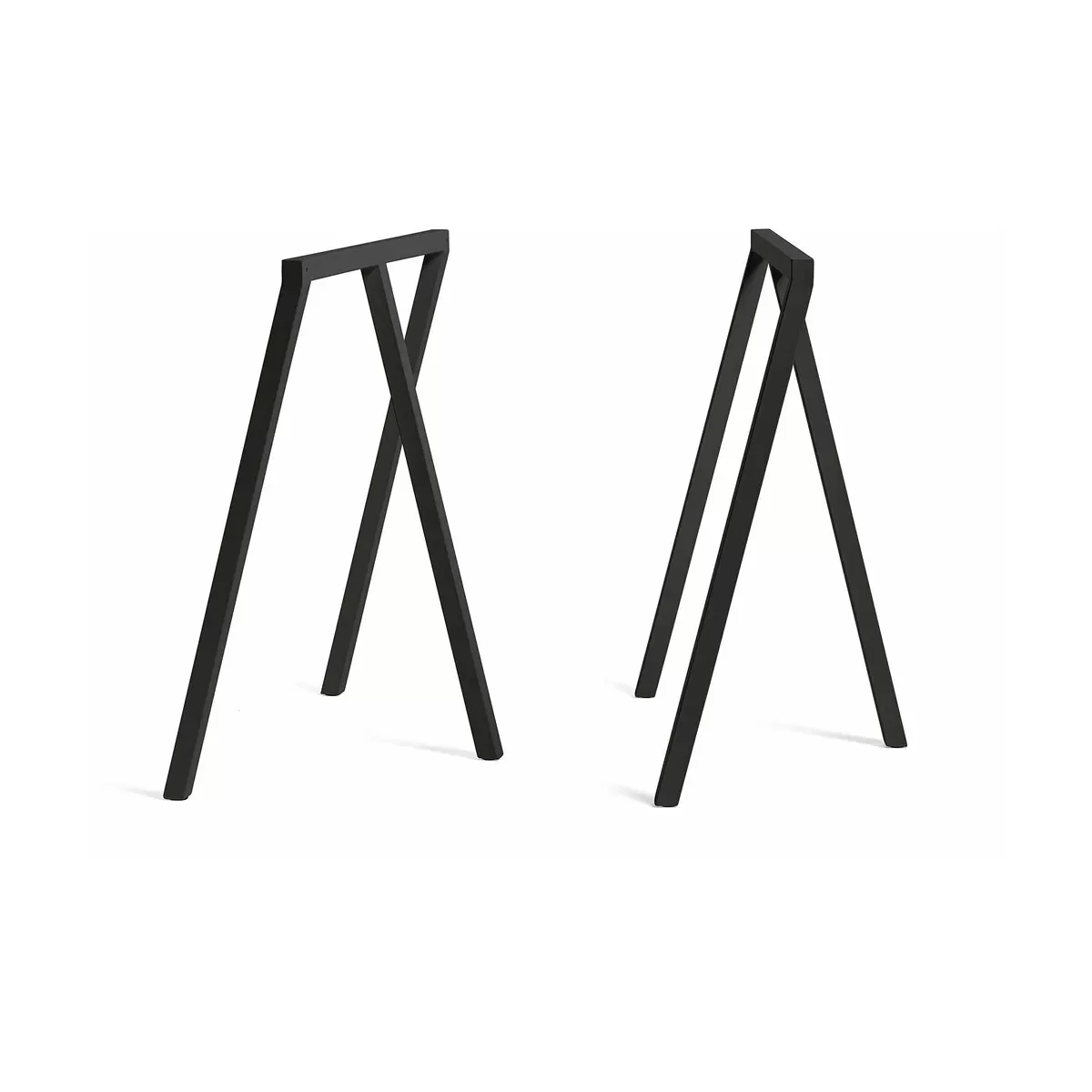 Set de 2 tréteaux en acier noir Loop Stand - HAY
