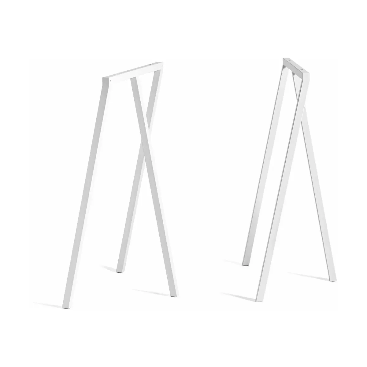 Set de 2 grands tréteaux en acier blanc Loop Stand - HAY