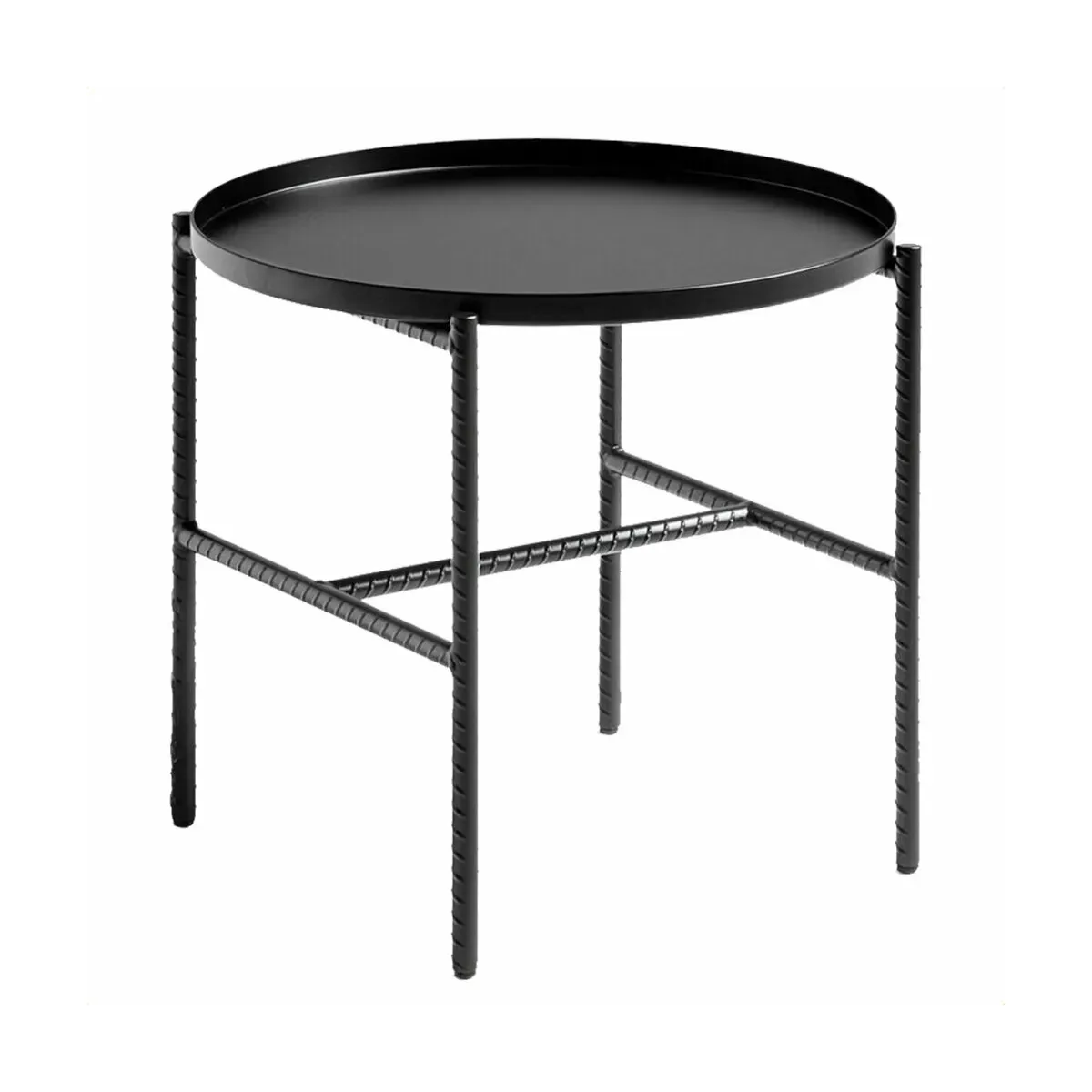 Table basse ronde en acier noir Rebar - HAY