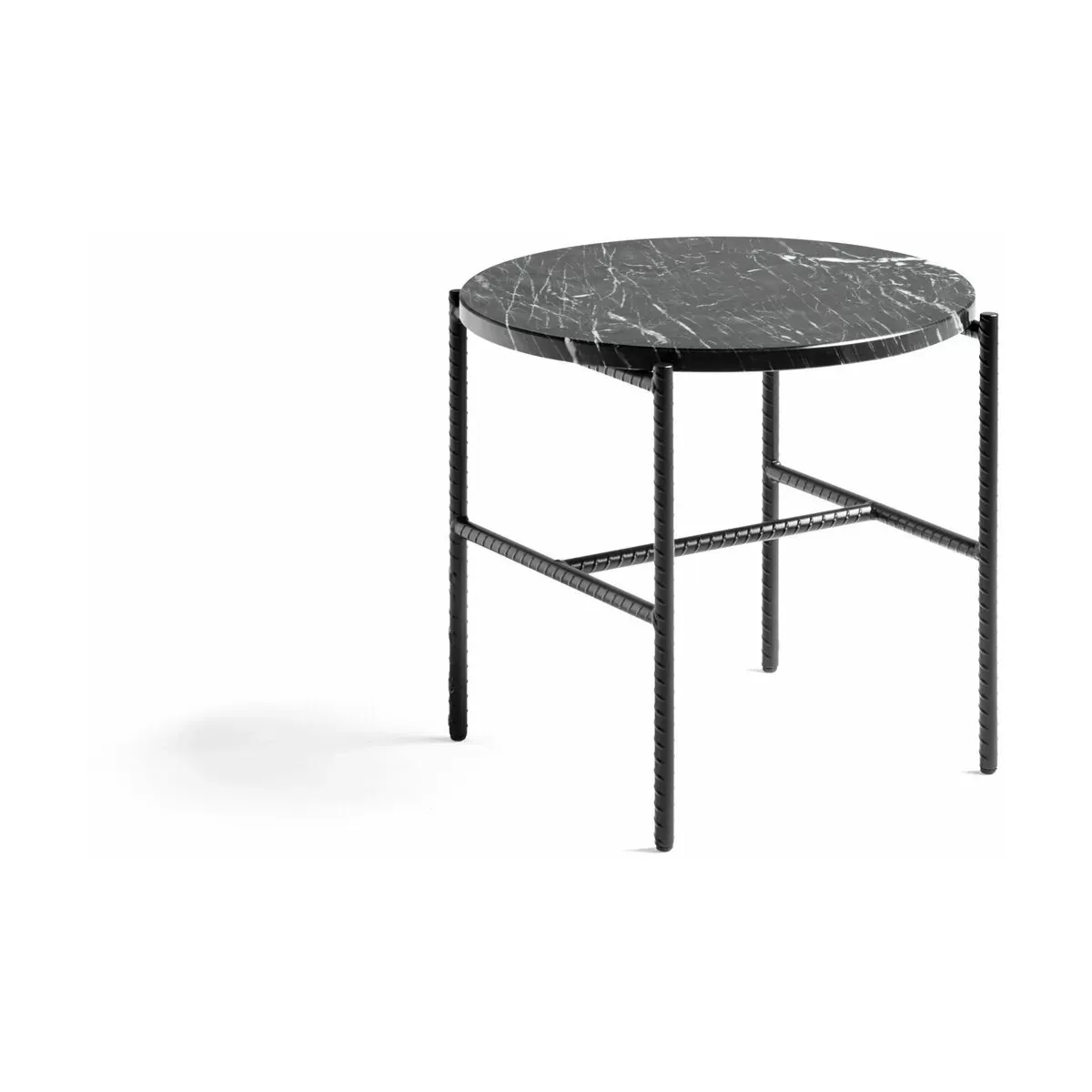 Table basse ronde en marbre noir Rebar - HAY