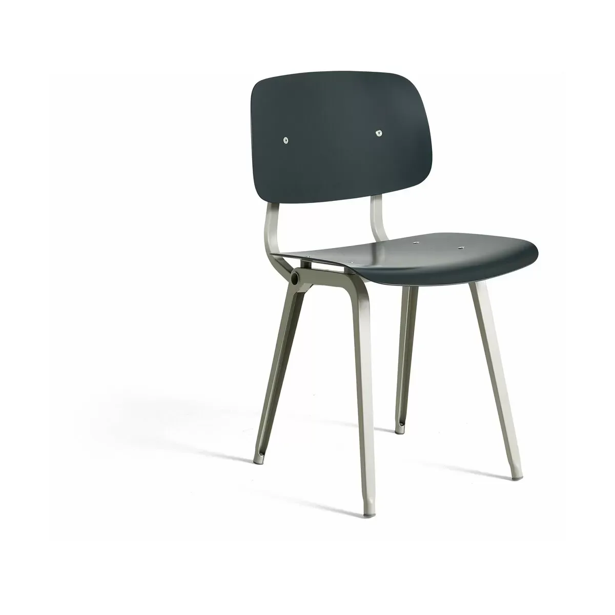 Chaise en acier beige et assose grise Revolt - HAY