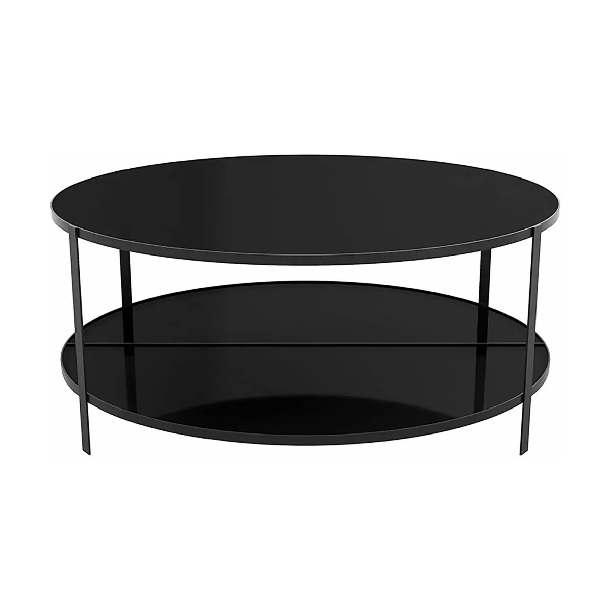 Table basse ronde en verre et acier 90 cm Fumi - AYTM