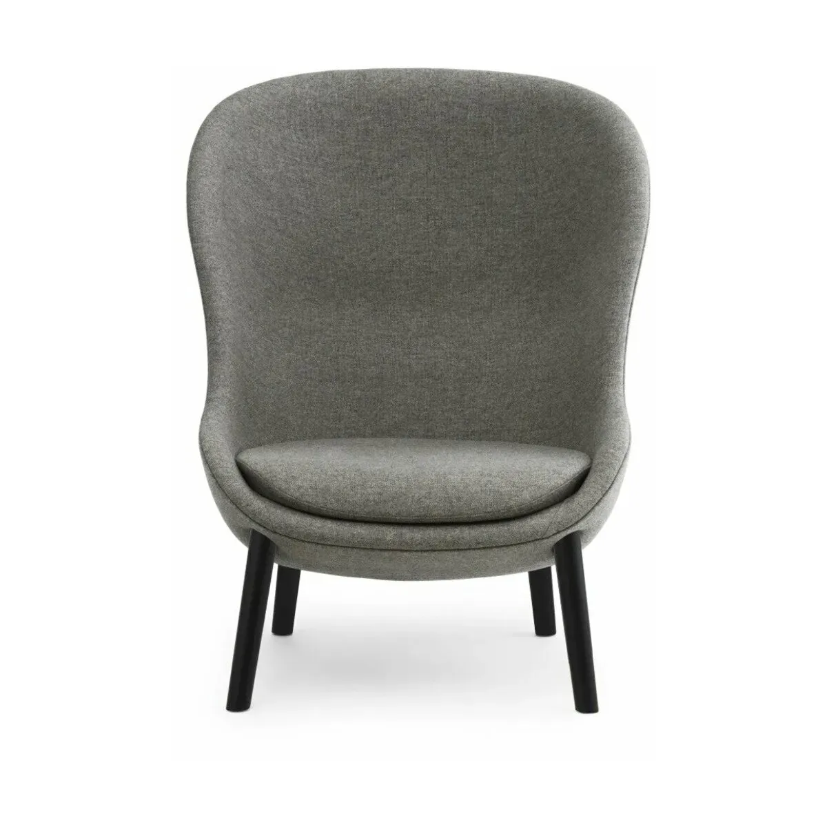Fauteuil haut en chêne noir et tissu gris Hyg - Normann Copenhagen