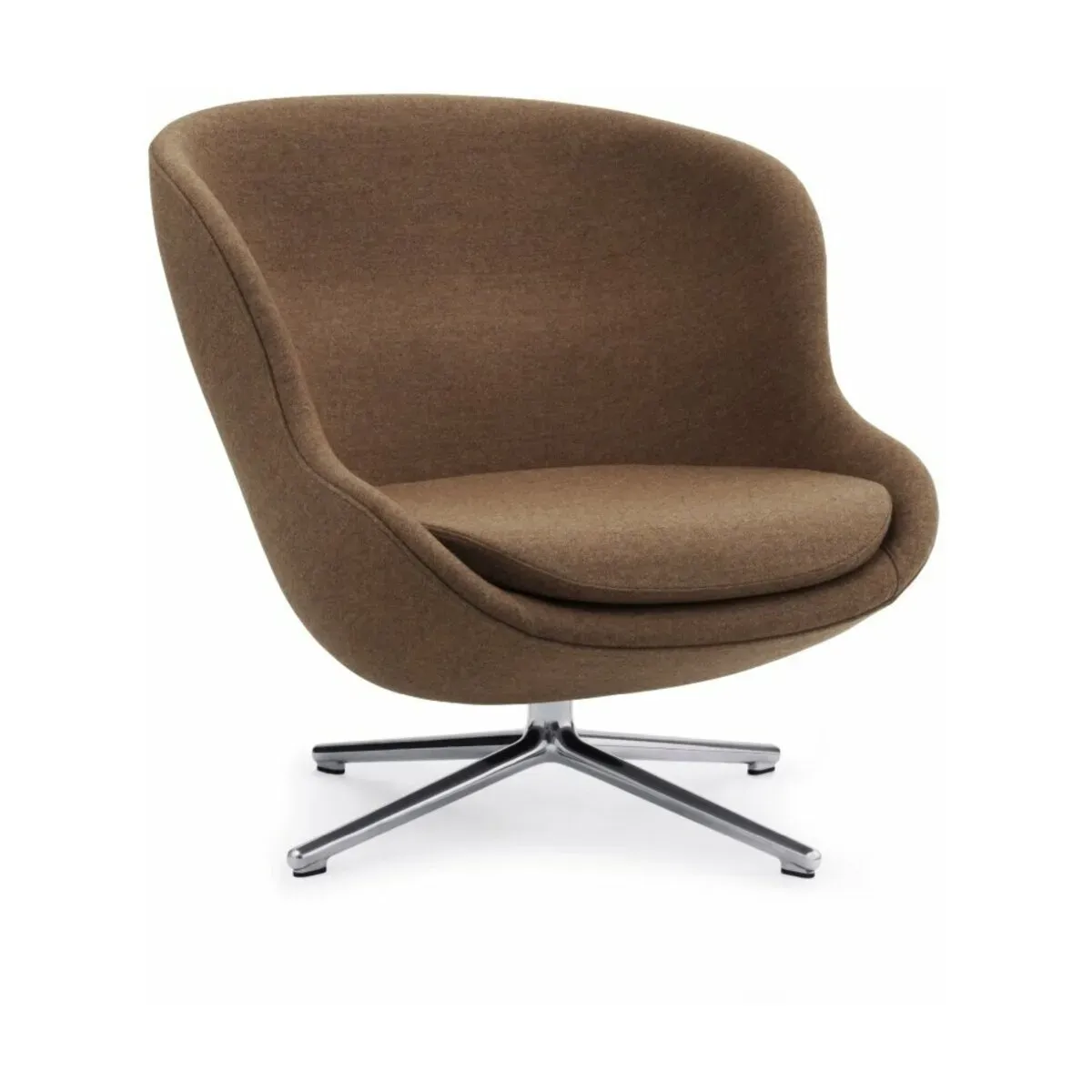 Fauteuil bas en aluminium et tissu marron Hyg - Normann Copenhagen