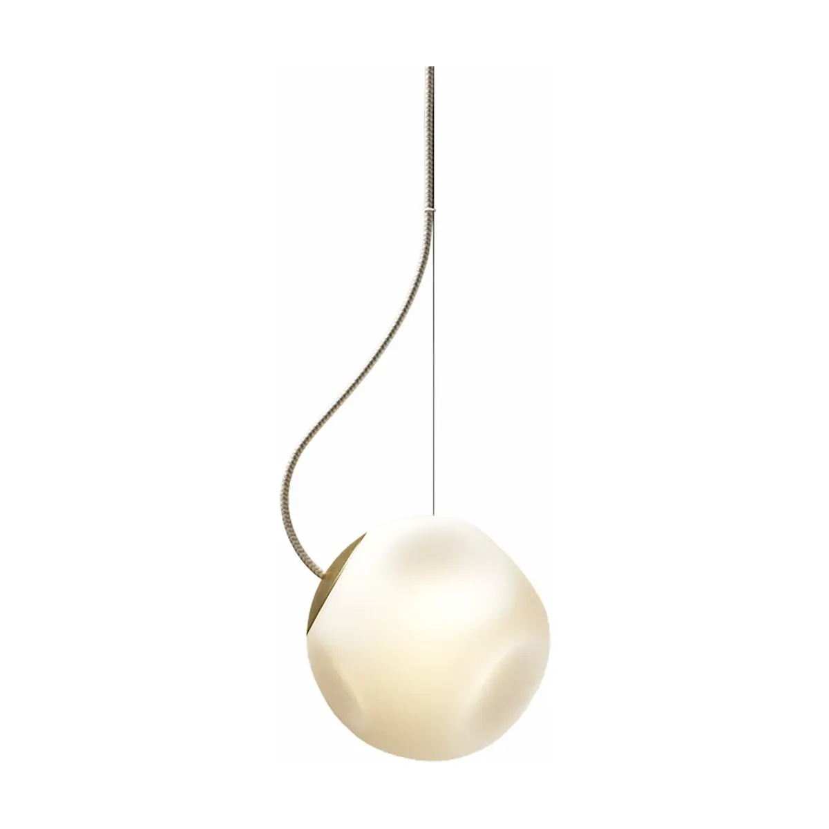 Suspension verre soufflé câble beige Barocco (rosace incluse) - Nordic Tales