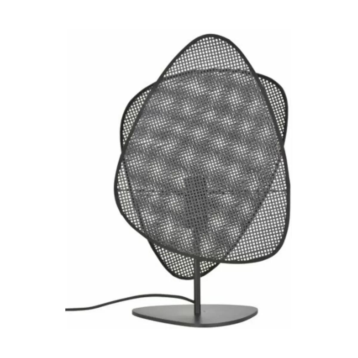 Lampe à poser 2 écrans en cannage noir 33 x 18 x 51 cm Screen - Market set