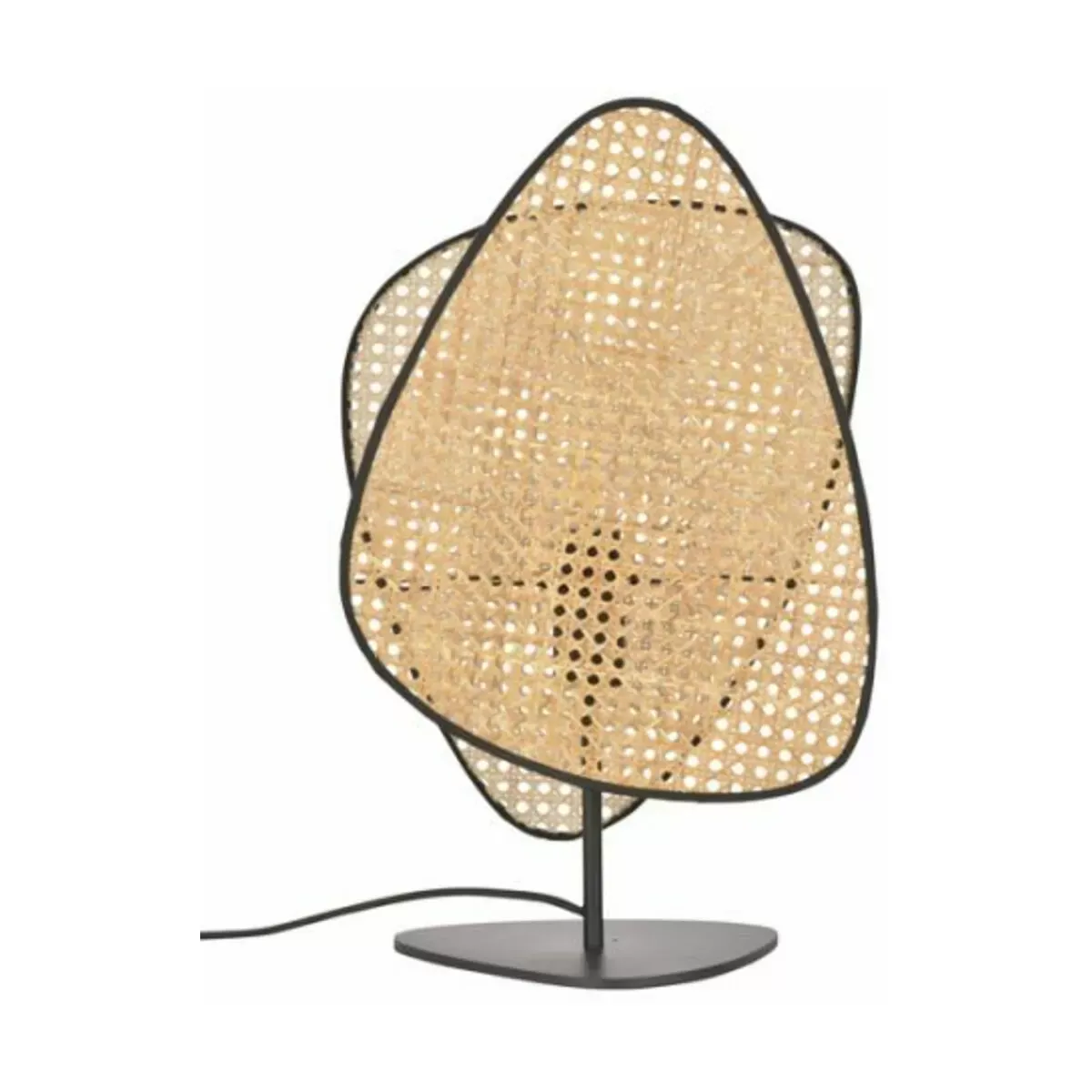 Lampe à poser 2 écrans en cannage 33 x 18 x 51 cm Screen - Market set