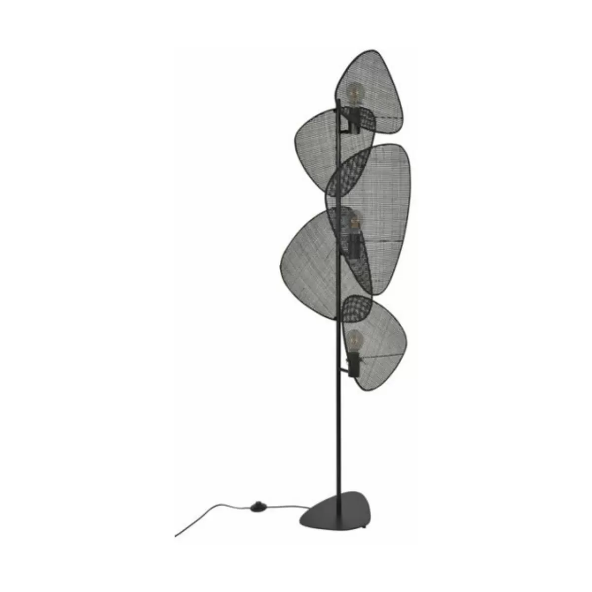 Lampadaire en cannage noir 50 x 27 x 179 cm Screen - Market set