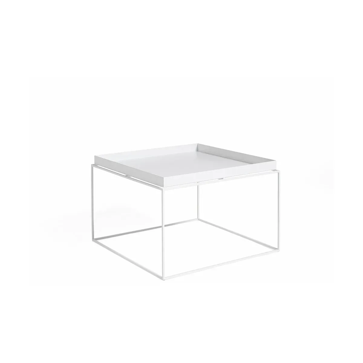 Table basse carrée en métal blanc 60 x 60 x 39 cm Tray - HAY