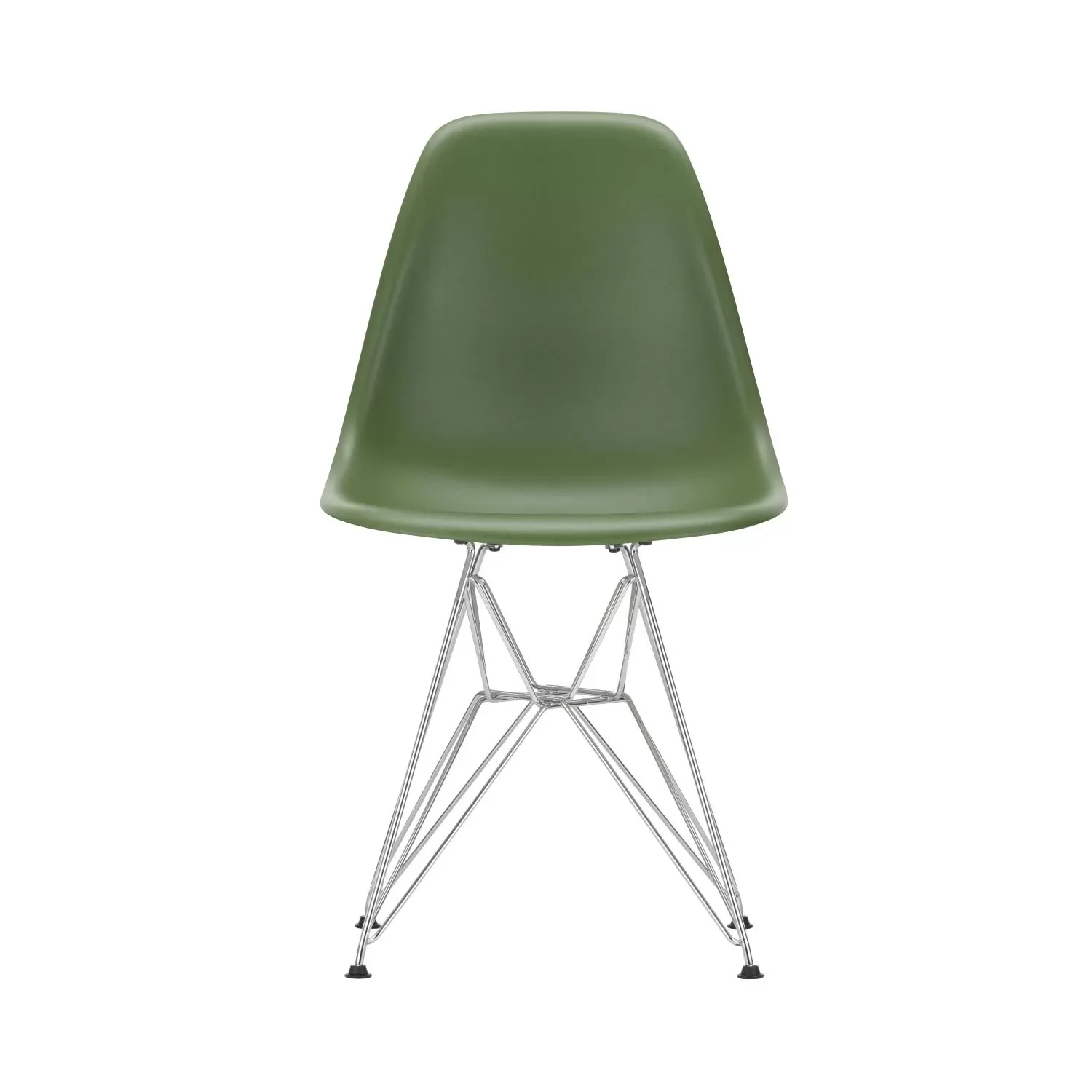 Vitra DSR Eames Plastic Side Chair - chromé - forest RE