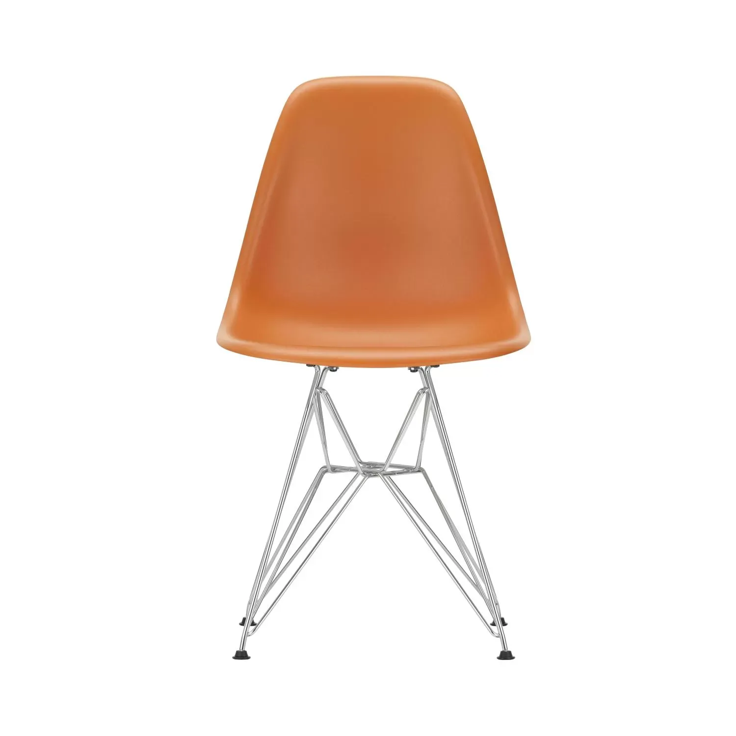 Vitra DSR Eames Plastic Side Chair - chromé - orange rouille RE