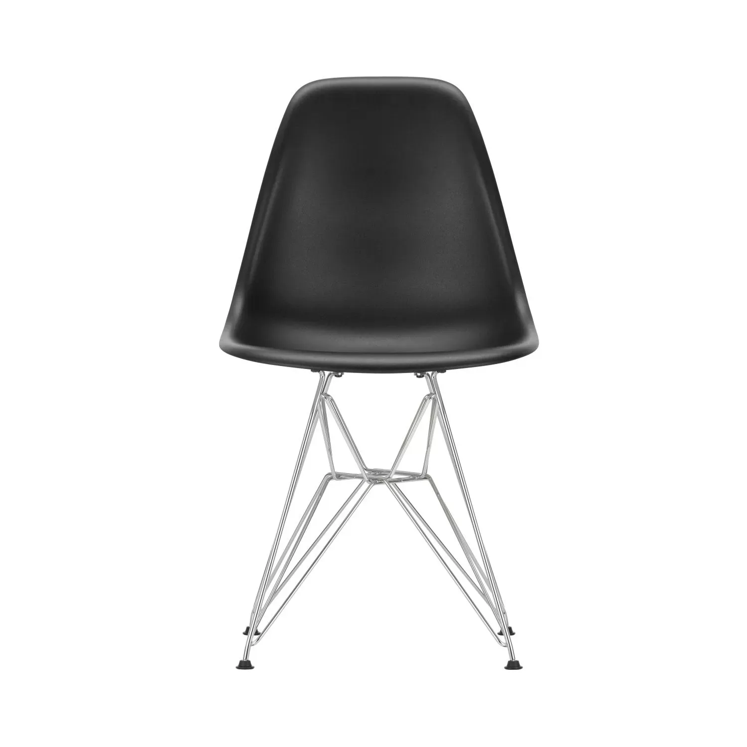 Vitra DSR Eames Plastic Side Chair - chromé - noir foncé RE