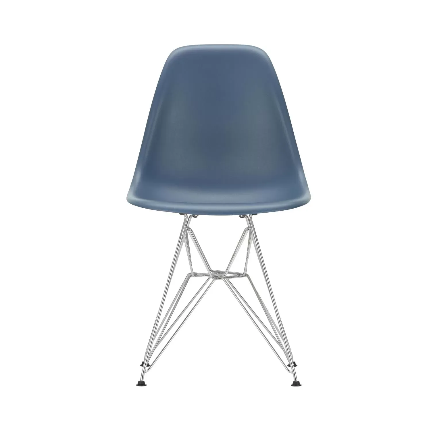 Vitra DSR Eames Plastic Side Chair - chromé - bleu marin RE