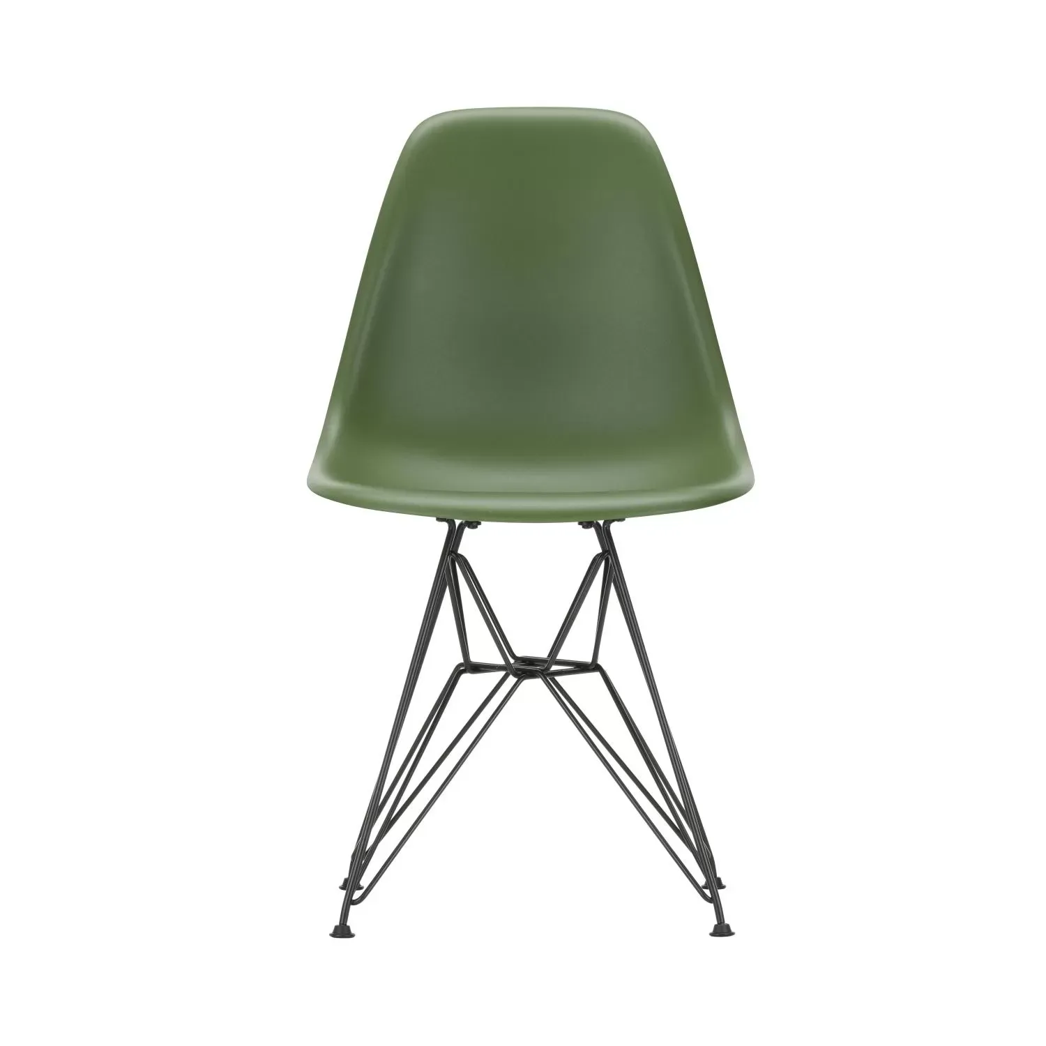 Vitra DSR Eames Plastic Side Chair - noir basique enduit de poudre - forest RE