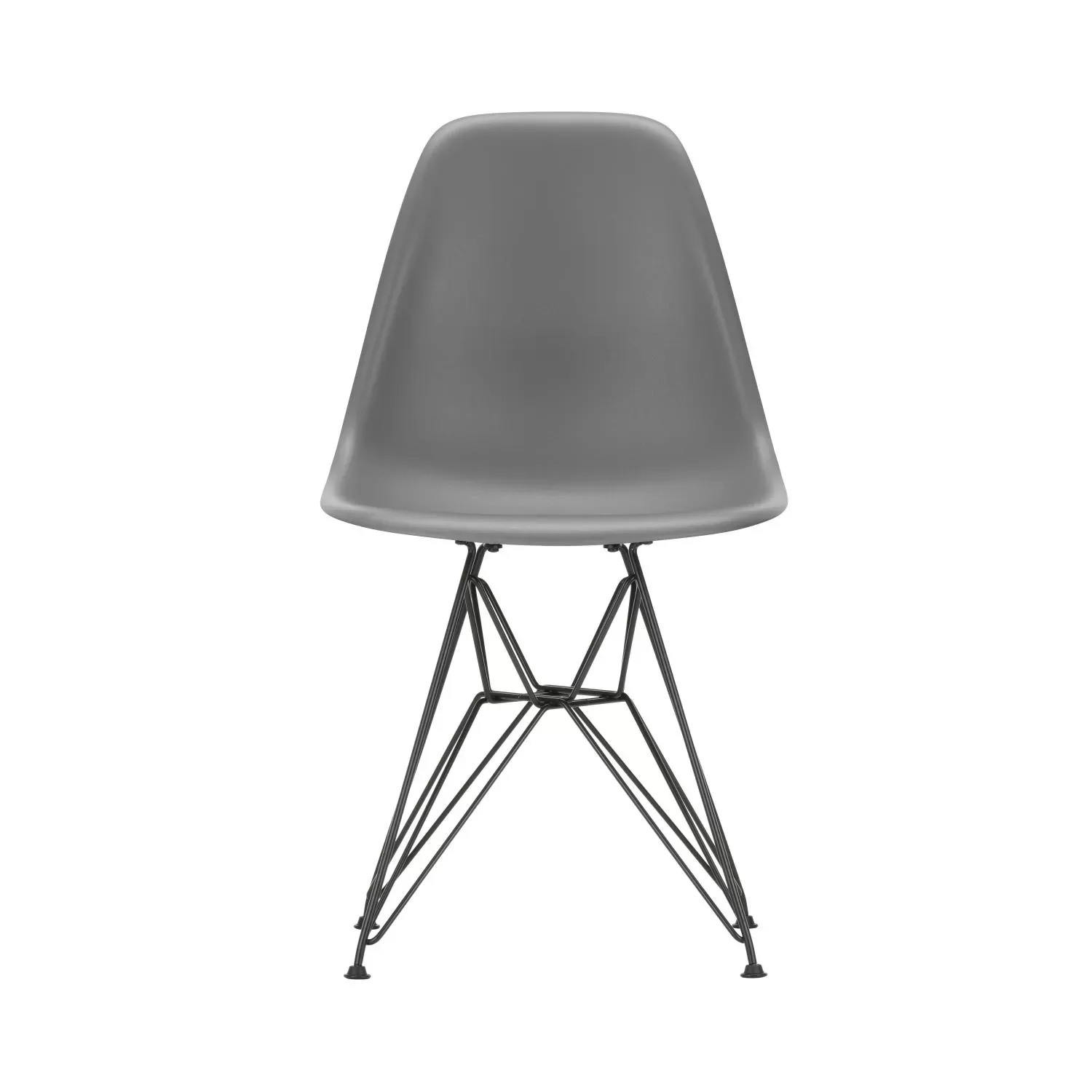 Vitra DSR Eames Plastic Side Chair - noir basique enduit de poudre - gris granit RE