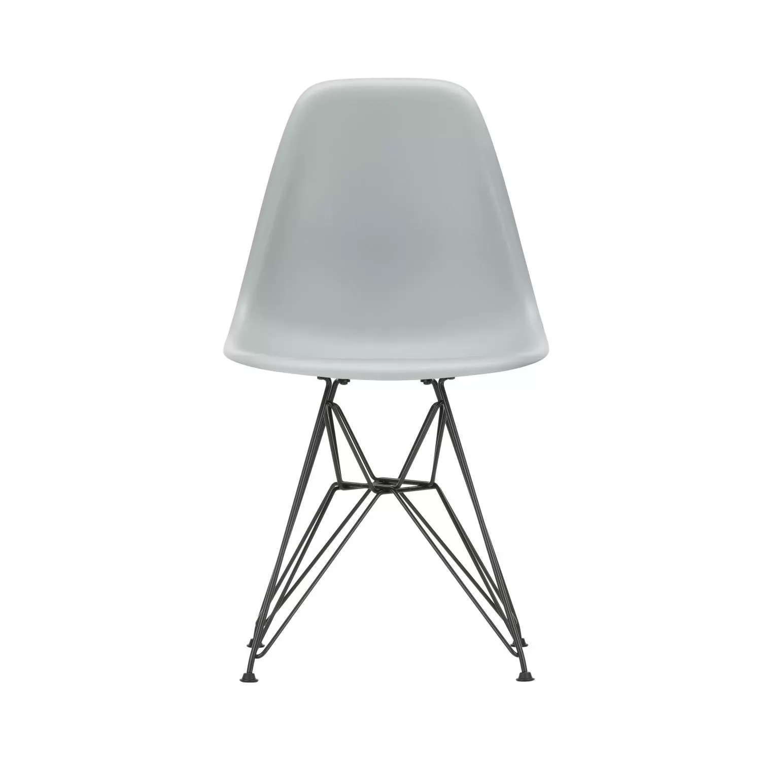 Vitra DSR Eames Plastic Side Chair - noir basique enduit de poudre - gris clair RE