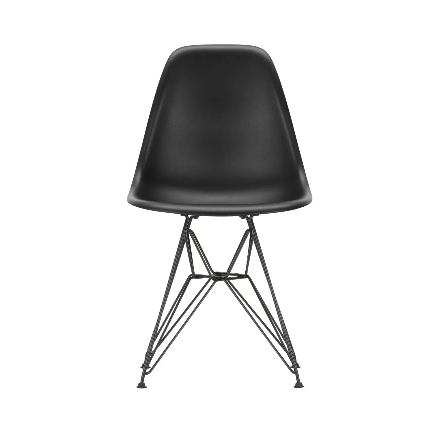 Vitra DSR Eames Plastic Side Chair - noir basique enduit de poudre - noir foncé RE