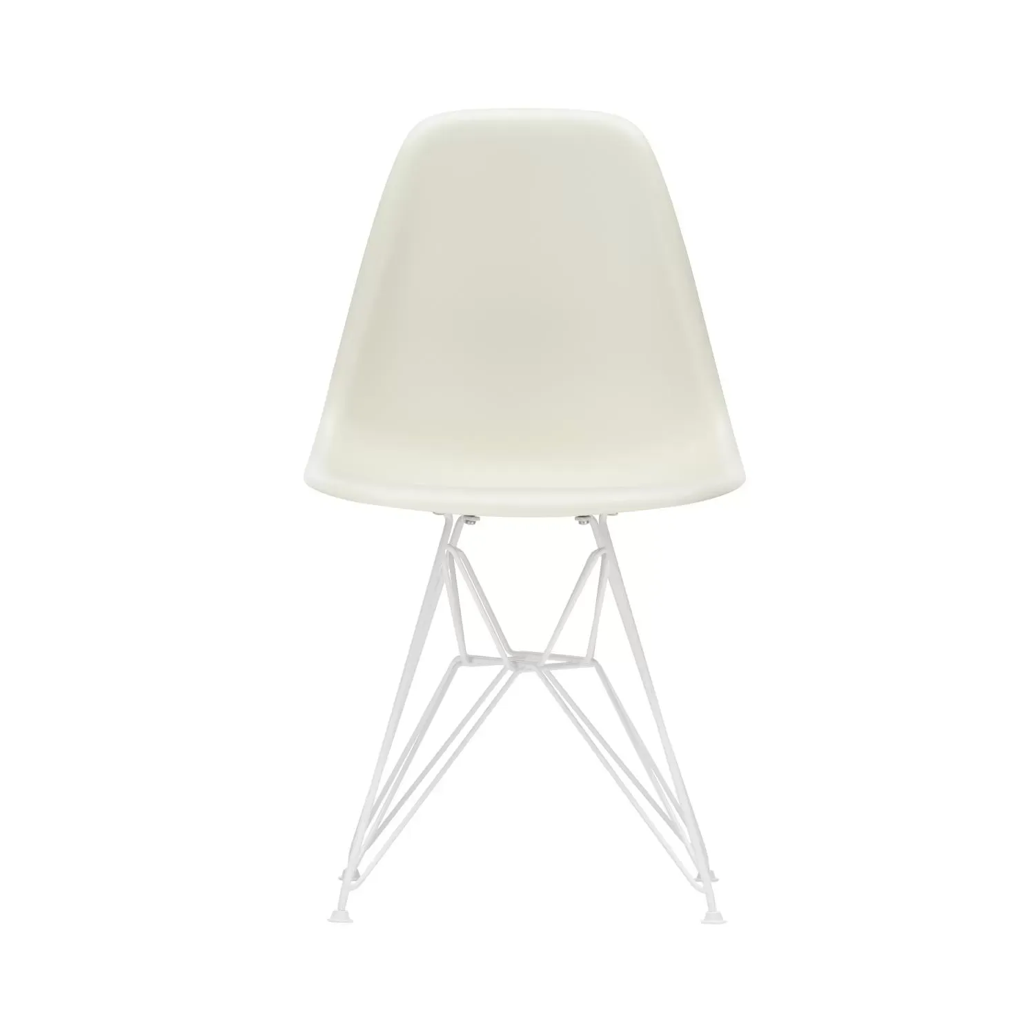 Vitra DSR Eames Plastic Side Chair - blanc - galet RE - galet RE