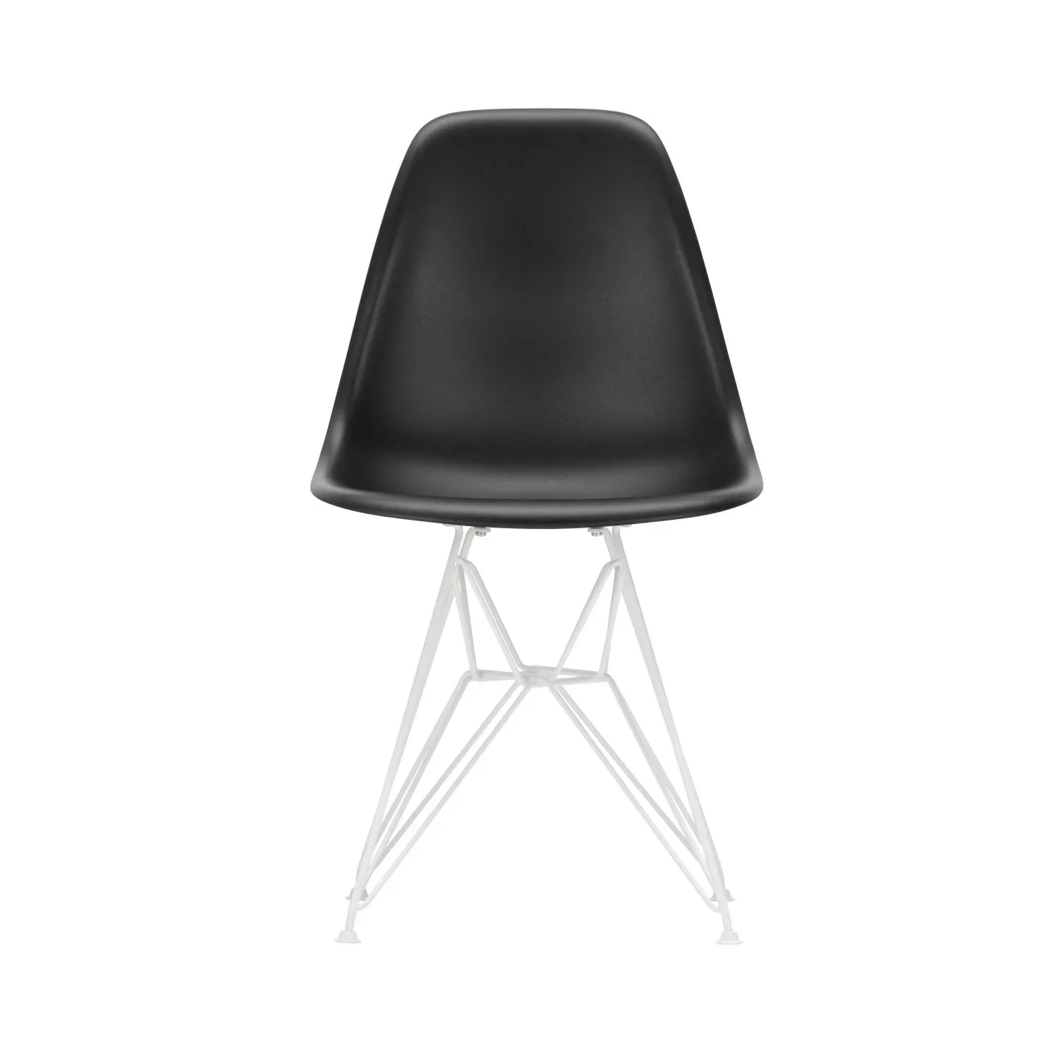 Vitra DSR Eames Plastic Side Chair - noir foncé RE - blanc - noir foncé RE