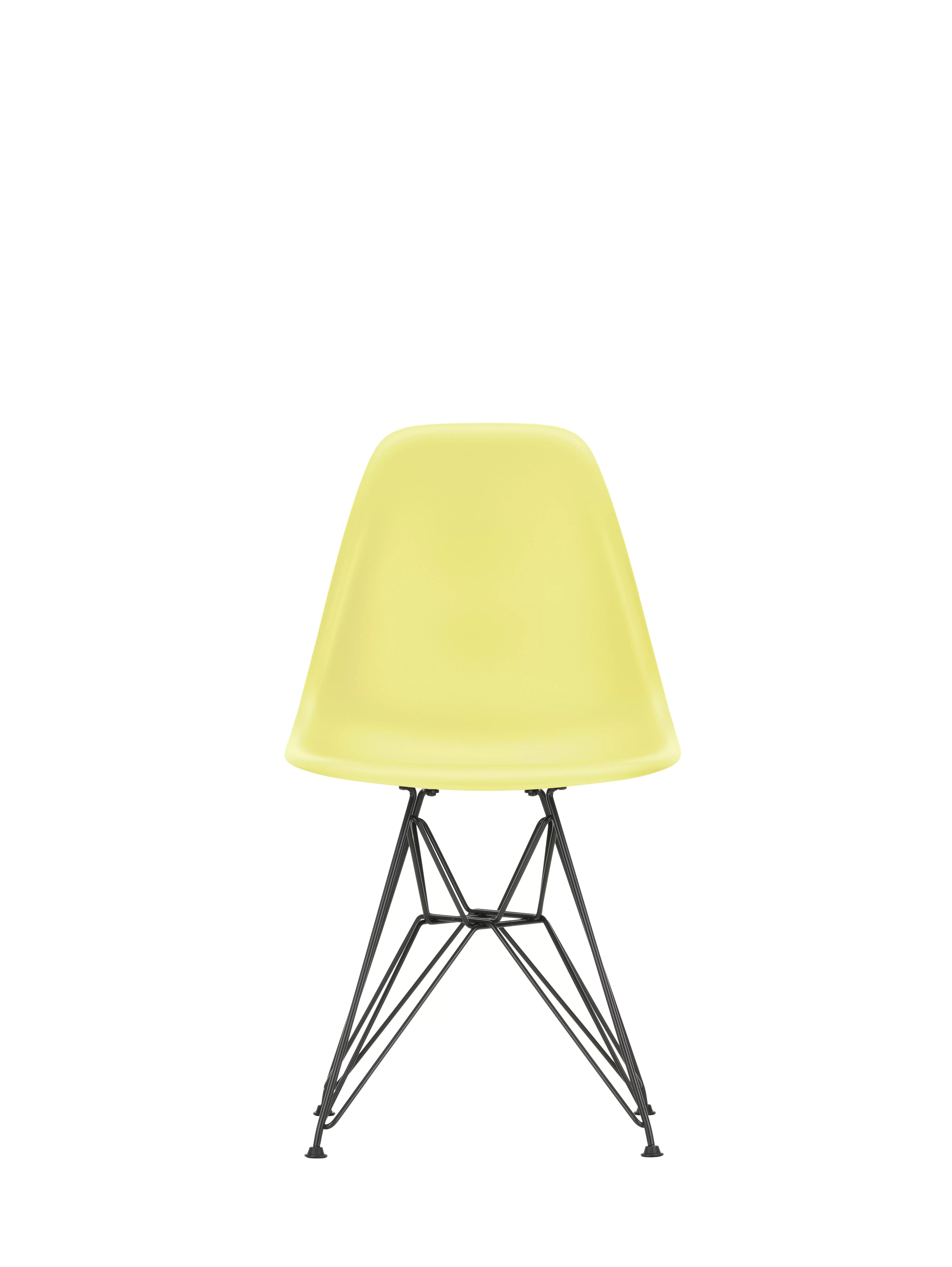Vitra DSR Eames Plastic Side Chair - noir basique enduit de poudre - citron RE