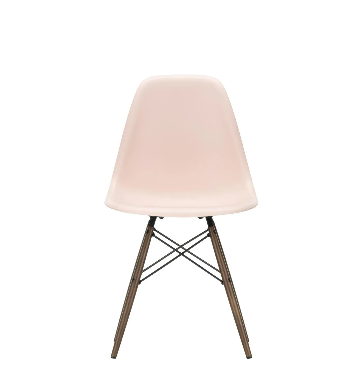 Vitra DSW Eames Plastic Side Chair - rose doux RE - érable foncé